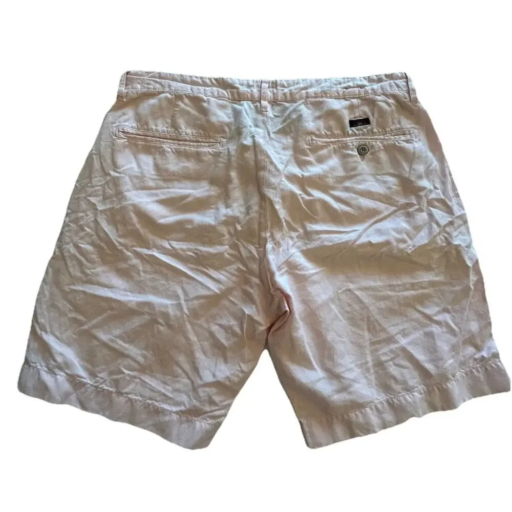 Faherty Shorts Men’s Sz 33 Pink Linen Malibu Beach Stretch Breathable Outdoors